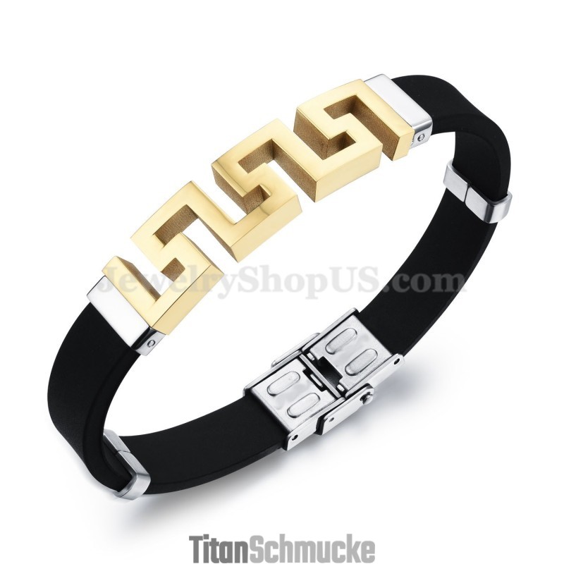 Herren-Armband Aus Titan Mit Hohlschliff, Gold C996 Herren-Armband Aus Titan Mit Hohlschliff, Gold C996