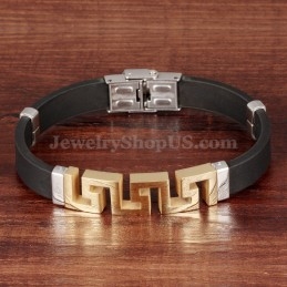 Herren-Armband Aus Titan Mit Hohlschliff, Gold C996