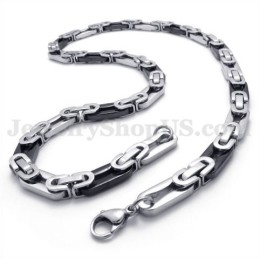 Elegante Schwarze Herren Titan Halskette Kette