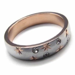 4 Mm Großer Court-Band-Ring Aus Titan Mit Und Goldeinlage