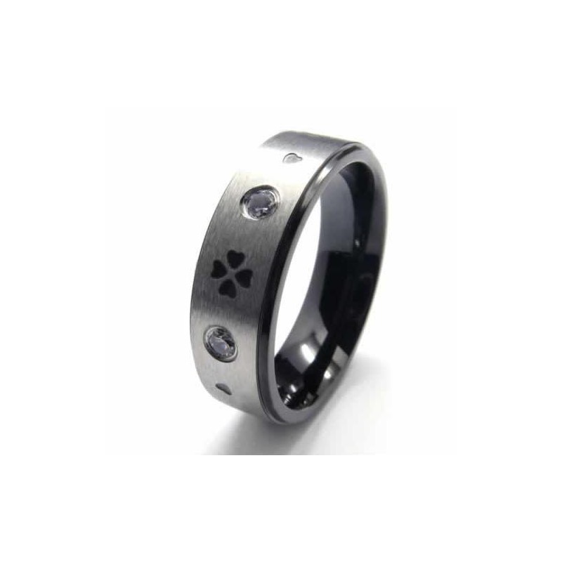 Vierblättriger Kleeblatt-Ring Mit , 6 Mm, Titan-Einlage