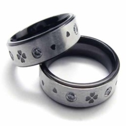 Vierblättriger Kleeblatt-Ring Mit , 6 Mm, Titan-Einlage