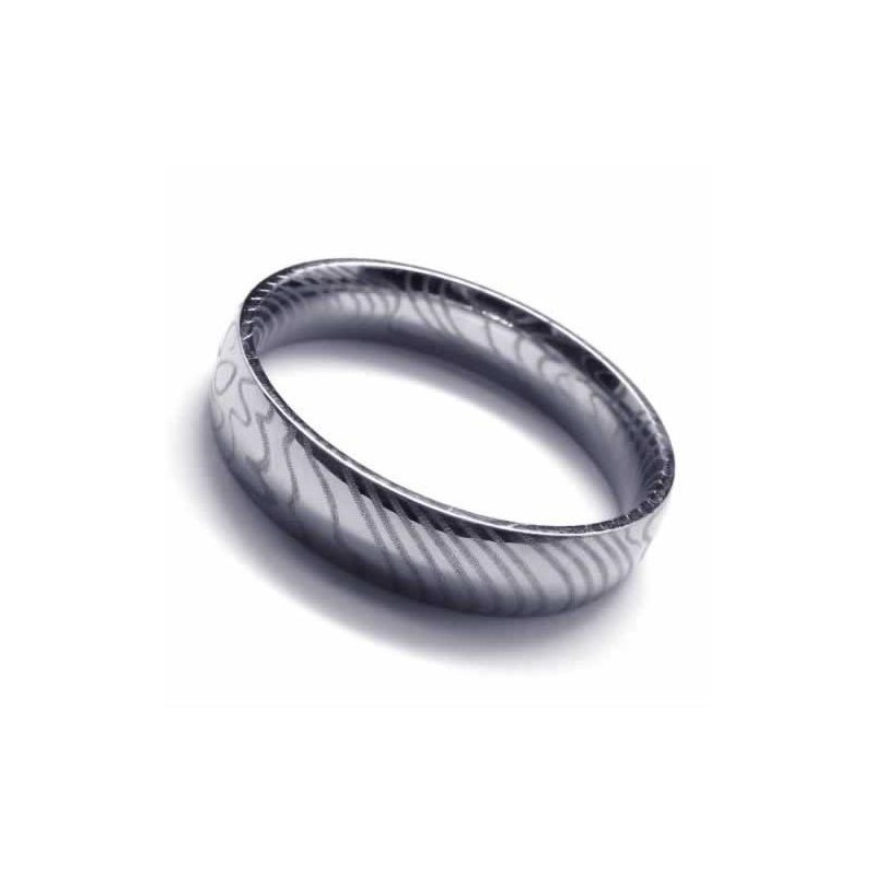 4 Mm Damen-Ring Aus Silber Und Titan 4 Mm Damen-Ring Aus Silber Und Titan