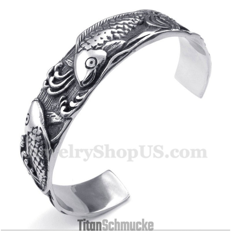 Herrenarmband Aus Titan Mit Fischmuster Herrenarmband Aus Titan Mit Fischmuster