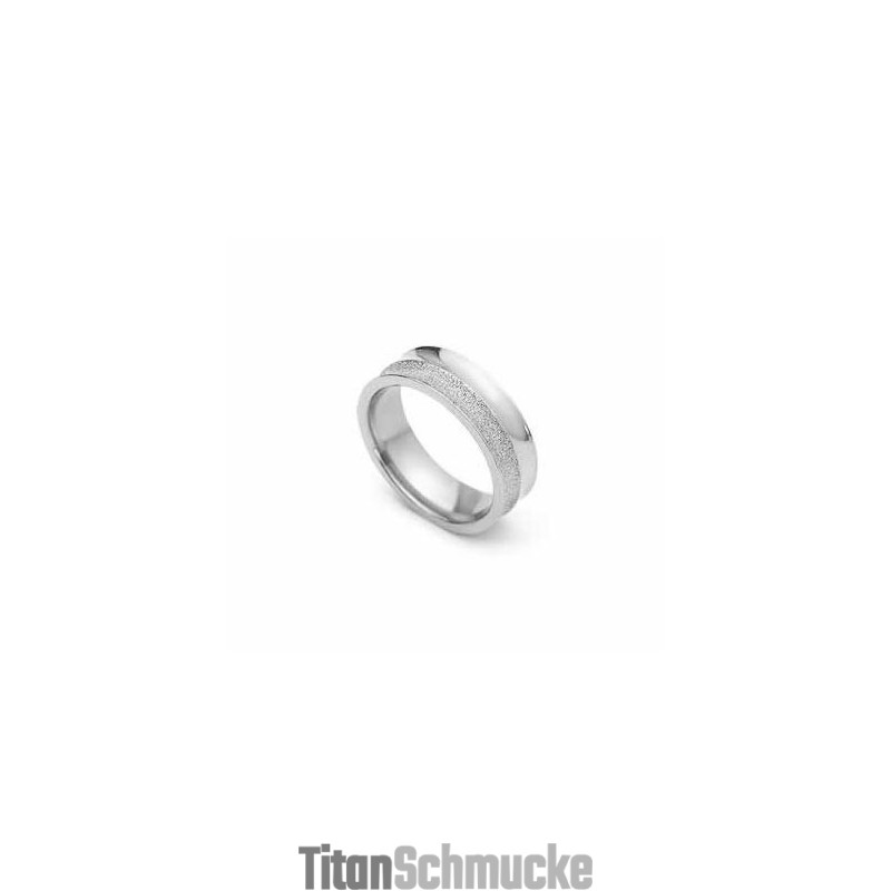 Gebürsteter 6-Mm-Ring Aus Titan Und Silber Gebürsteter 6-Mm-Ring Aus Titan Und Silber