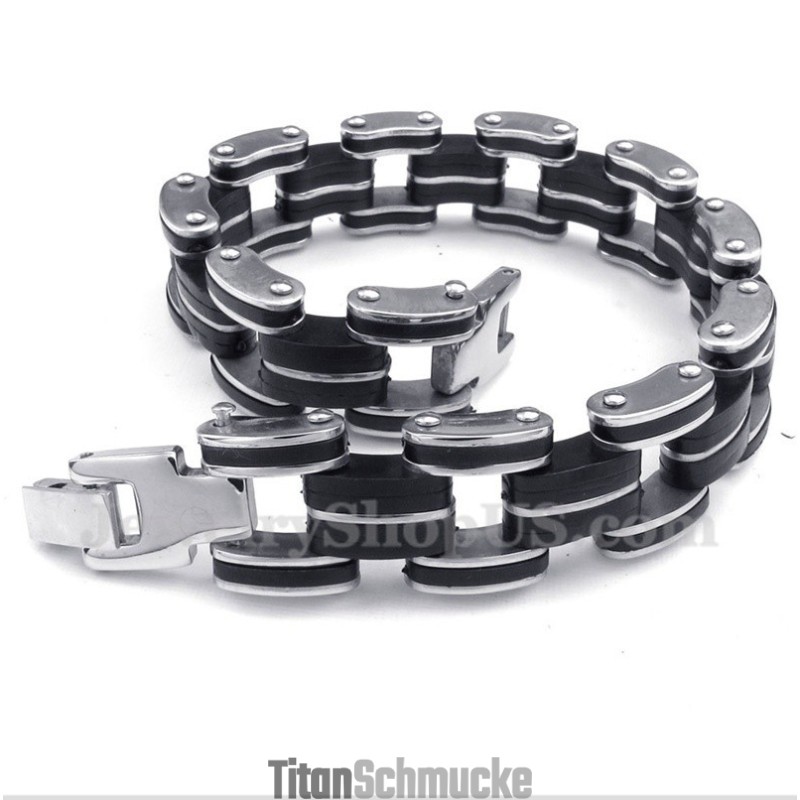 Herrenarmband Aus Titan Und Kautschuk