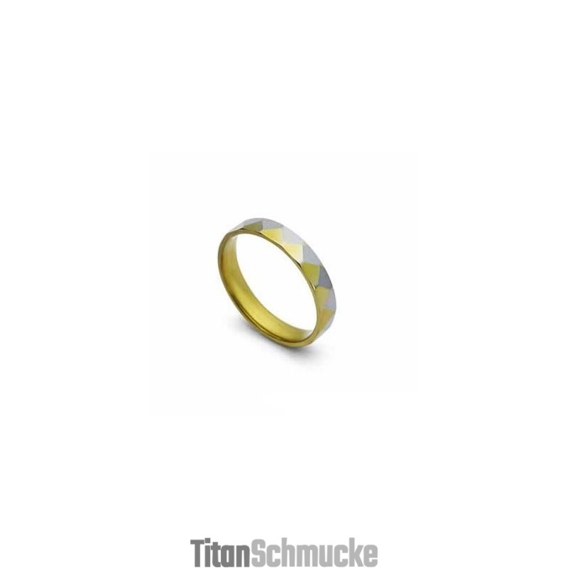 4 Mm Titanring Aus Gold Und Silber