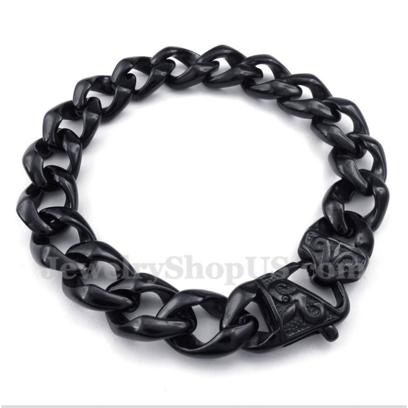 Schwarzes Titan-Gussarmband Für Herren