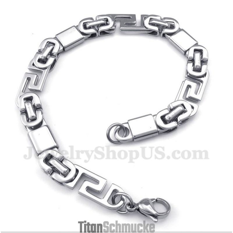 Herrenarmband Aus Titan Mit Griechischem Mäandermuster