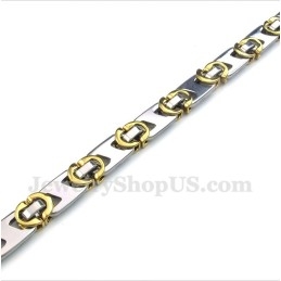 Herren-Armband Aus Titan Und Gold Mit Halbmond