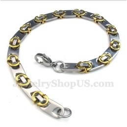 Herren-Armband Aus Titan Und Gold Mit Halbmond