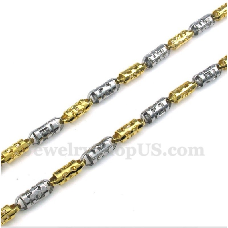 Herren Titan Gold Hohlzylinder Halskette Herren Titan Gold Hohlzylinder Halskette