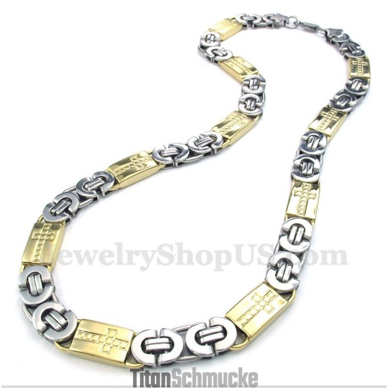 Herren Titan Gold Kreuz Halskette