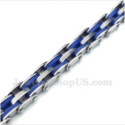 Herrenarmband Aus Titan Und Blauem Kautschuk