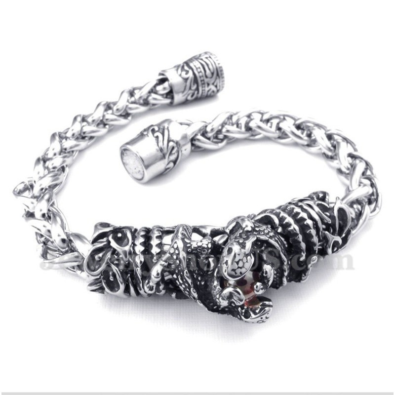 Herrenarmband Aus Titan Mit Roten Diamanten