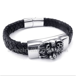 Herren Titan Löwenkopf Lederarmband