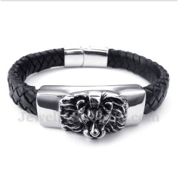Herren Titan Löwenkopf Lederarmband