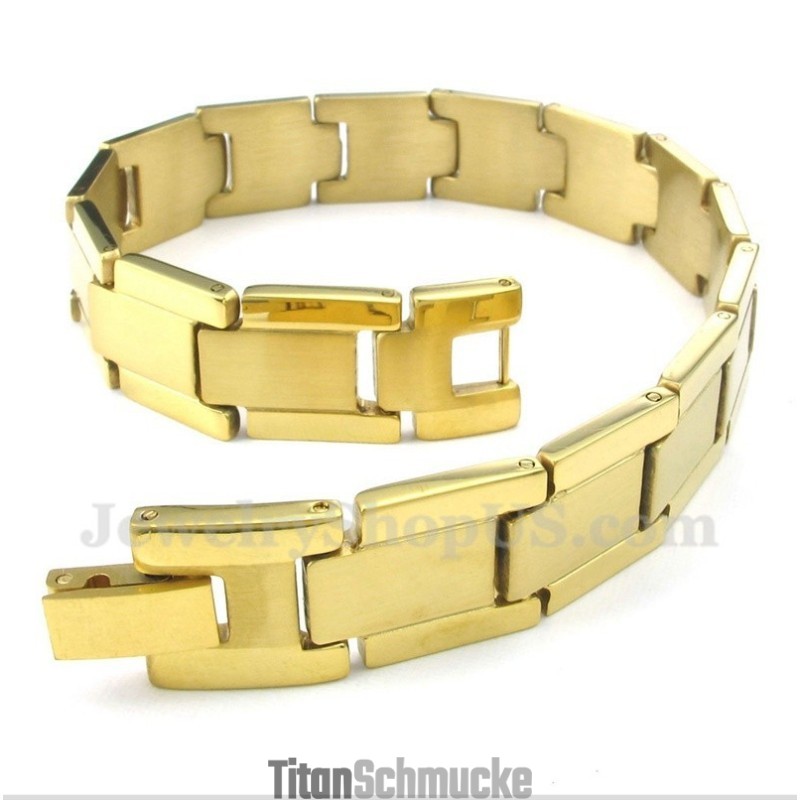 Herren-Armband Aus Goldenem Titan Herren-Armband Aus Goldenem Titan