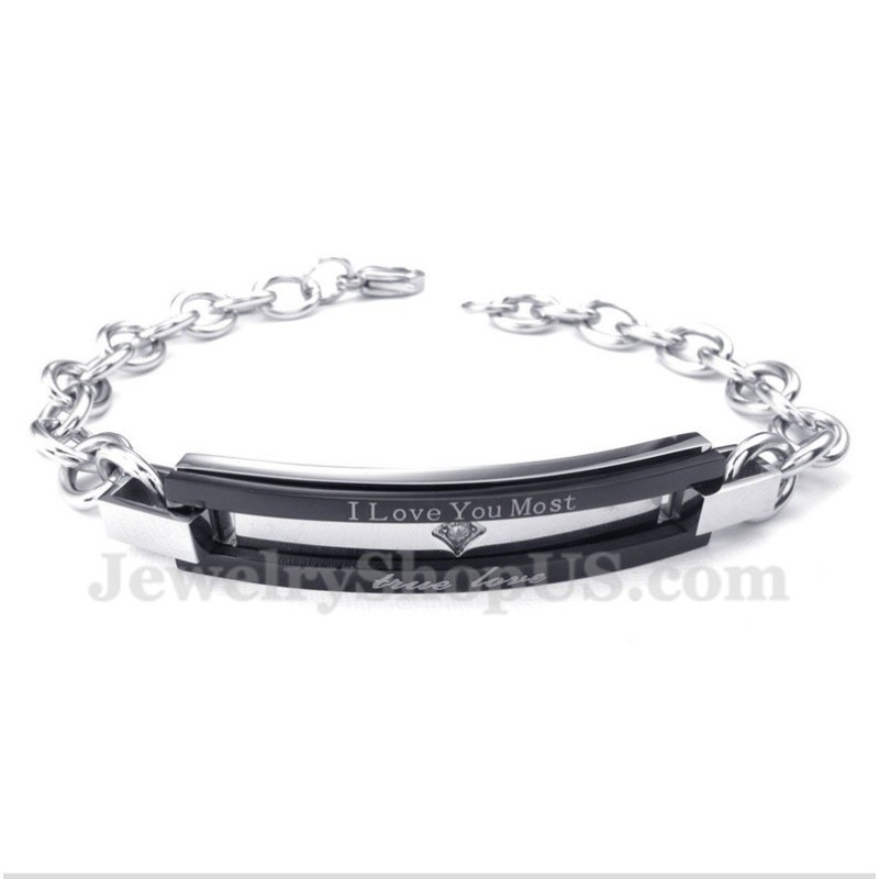 Herren Titan Schwarz Paar Armband
