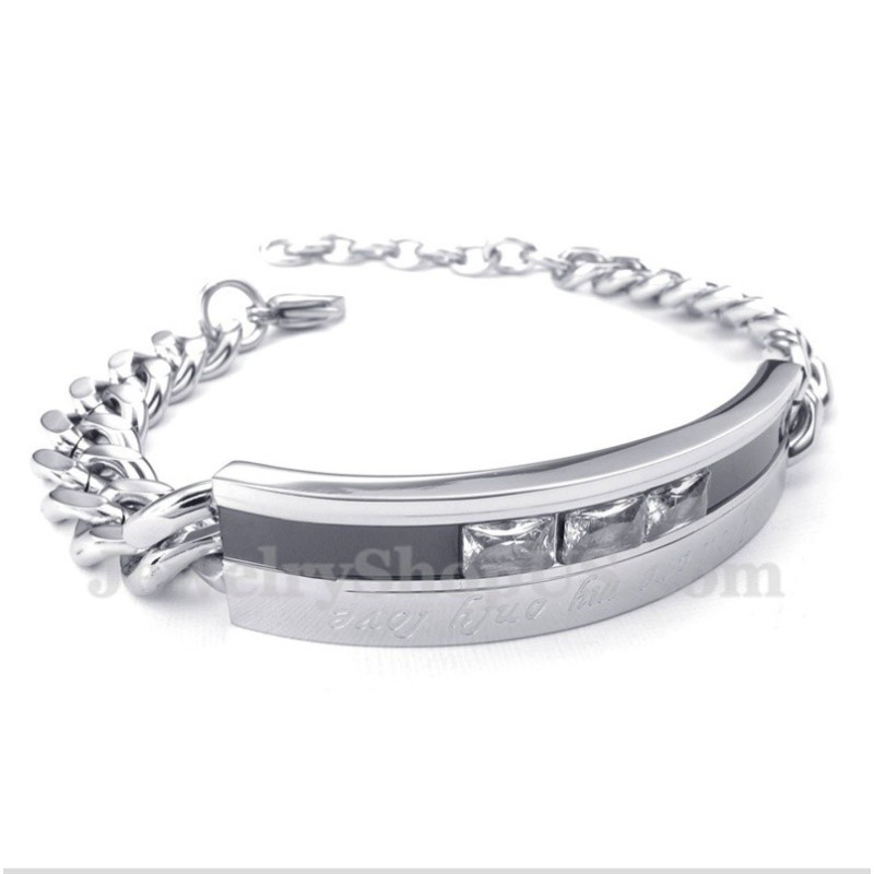 Herren Titan Schwarz Kristall Herren Paar Armband