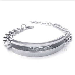 Herren Titan Schwarz Kristall Herren Paar Armband