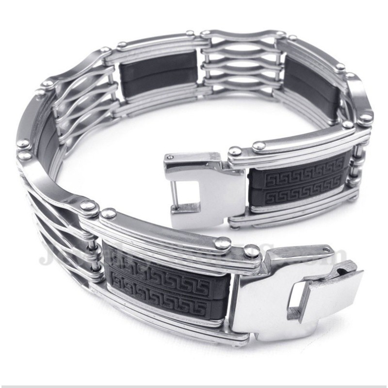Herrenarmband Aus Titan Mit Griechischem Mäandermuster Herrenarmband Aus Titan Mit Griechischem Mäandermuster