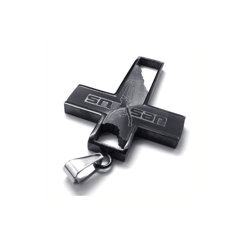 Jesus-Kreuz-Anhänger Aus Titan (Schwarz)