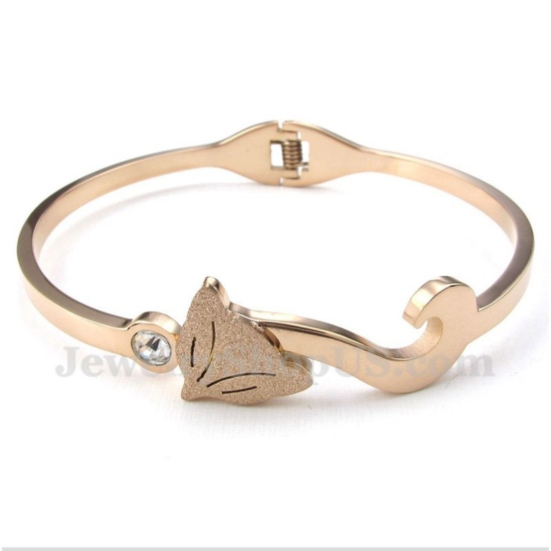 Herrenarmband Aus Titan Und Roségold Mit Fuchsmotiv