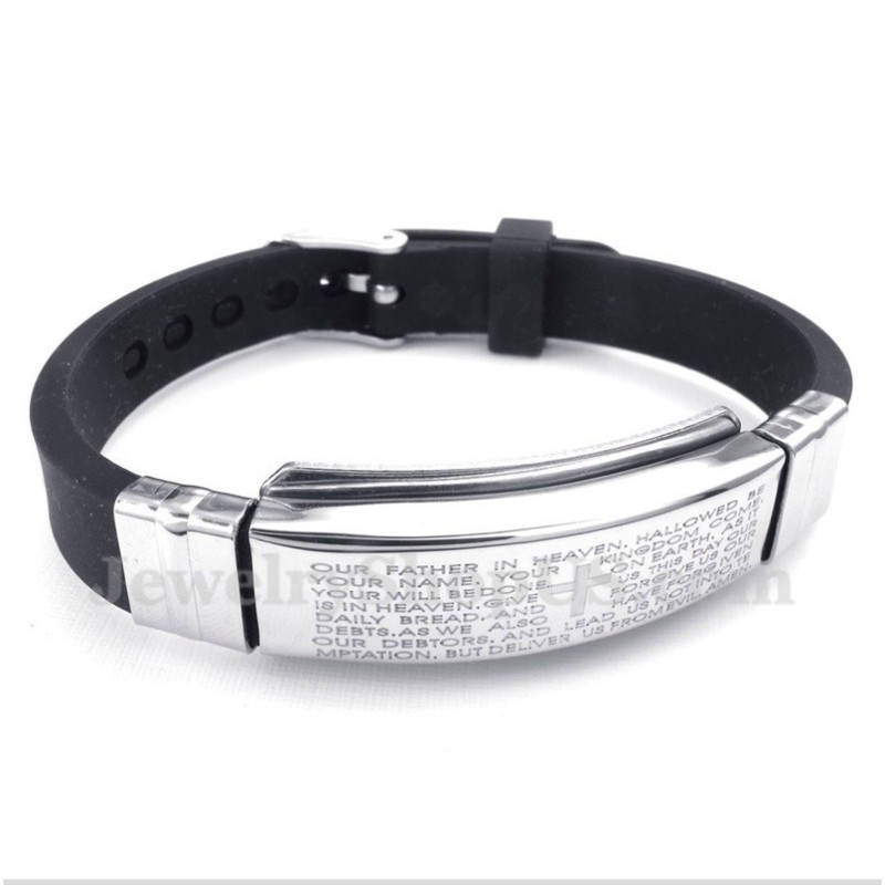 Herrenarmband Aus Titankautschuk Mit Bibelvers
