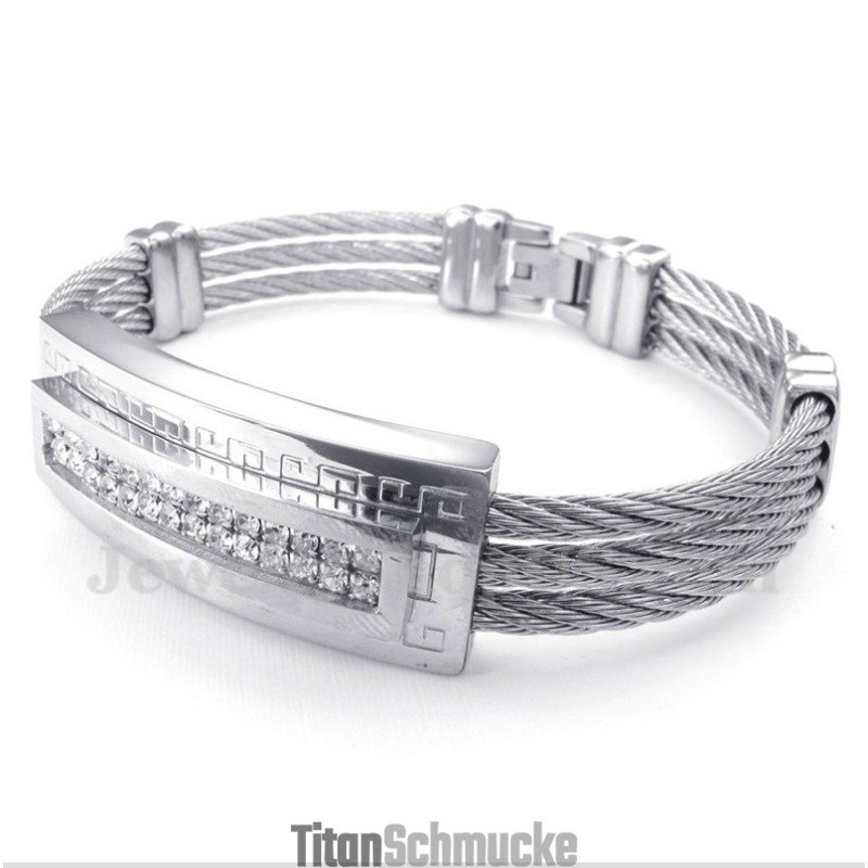 Herren-Titan-Diamant-Kabelarmband Herren-Titan-Diamant-Kabelarmband