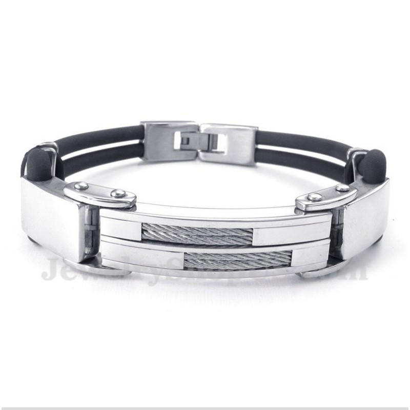 Herren-Lederarmband Aus Titankabel