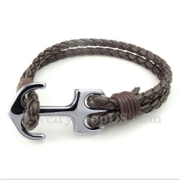 Herren-Lederarmband Mit Anker