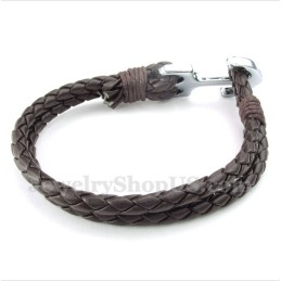 Herren-Lederarmband Mit Anker