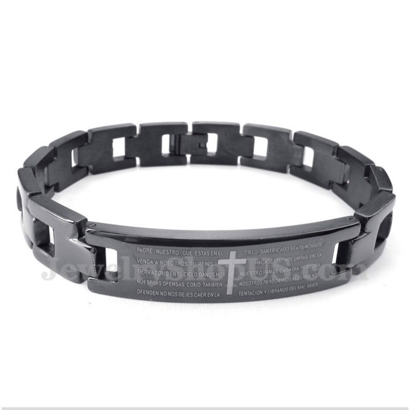 Herrenarmband Aus Titan Mit Kreuz Und Bibelvers Herrenarmband Aus Titan Mit Kreuz Und Bibelvers