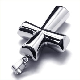 Modischer Säulenkreuz-Anhänger Aus Titan (Silber)