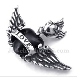 Herren Titan Love Black Wings Anhänger Mit Kostenloser Kette