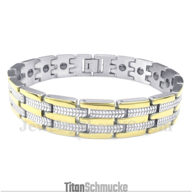 Herren Titan Gold Magnetarmband