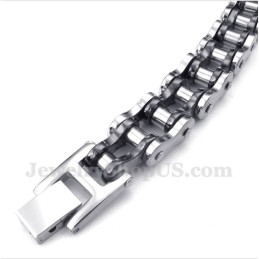 Herren-Fahrradkettenarmband Aus Titan In Schwarz
