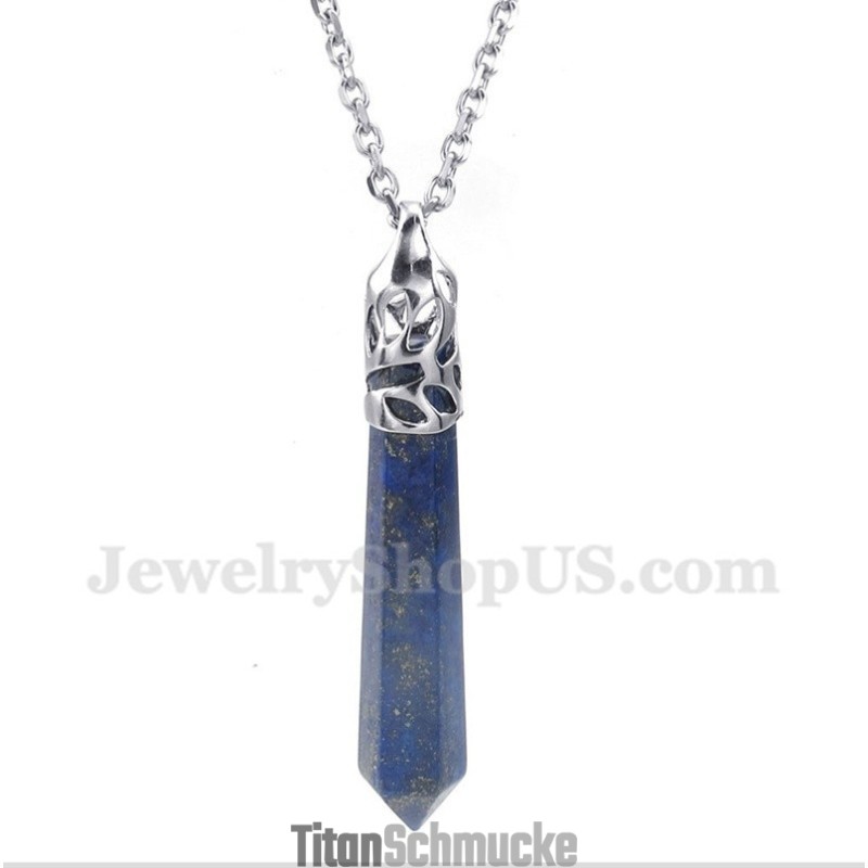 Lapislazuli-Hexagon-Prisma-Anhänger Für Herren Mit Kostenloser Kette Lapislazuli-Hexagon-Prisma-Anhänger Für Herren Mit Kostenloser Kette