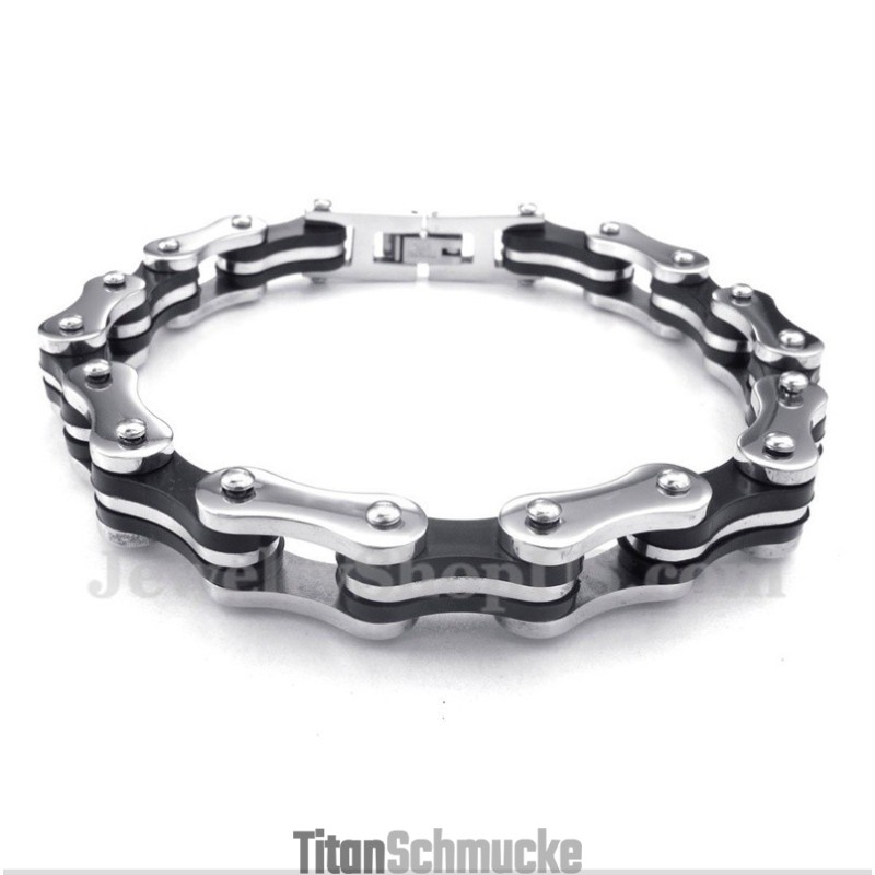 Herren-Titan-Fahrradketten-Gummiarmband Herren-Titan-Fahrradketten-Gummiarmband