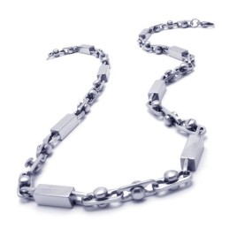 21,9 Zoll Titan Silber Quader Halskette