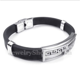 Herrenarmband Aus Titankautschuk Mit Griechischem Mäandermuster