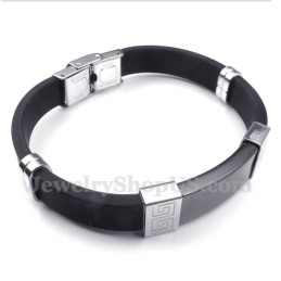 Herrenarmband Aus Titankautschuk Mit Griechischem Mäandermuster