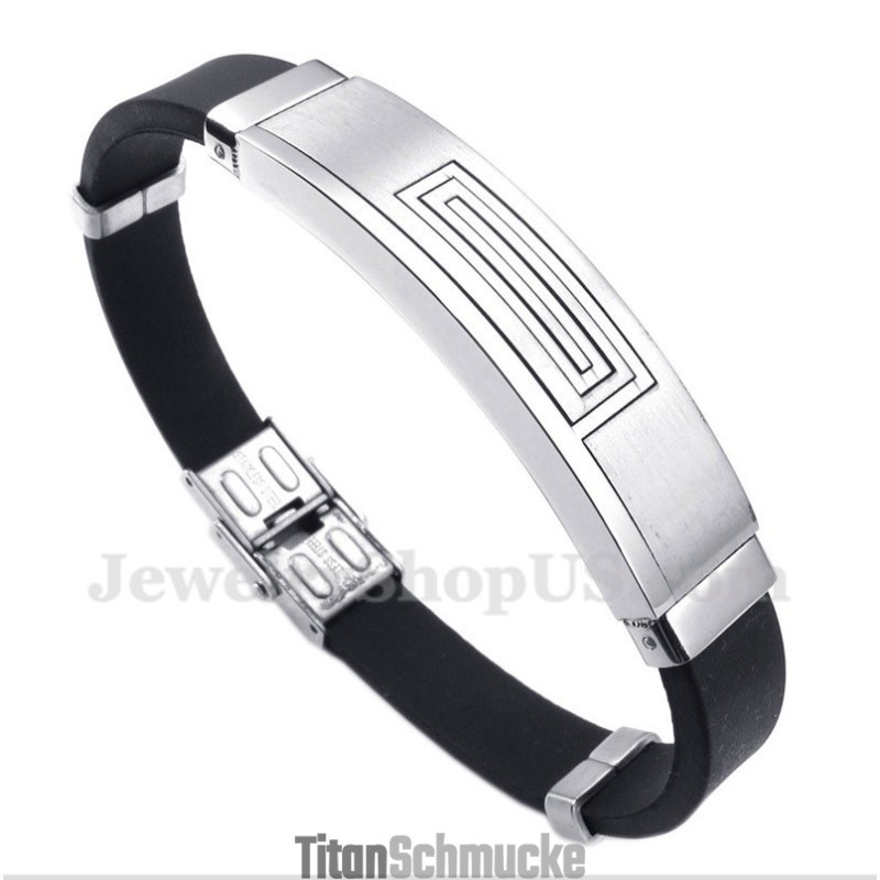 Herrenarmband Aus Titan Und Kautschuk