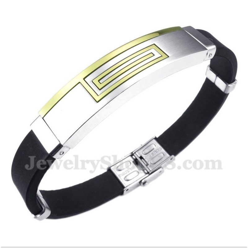 Herrenarmband Aus Titan Und Kautschuk