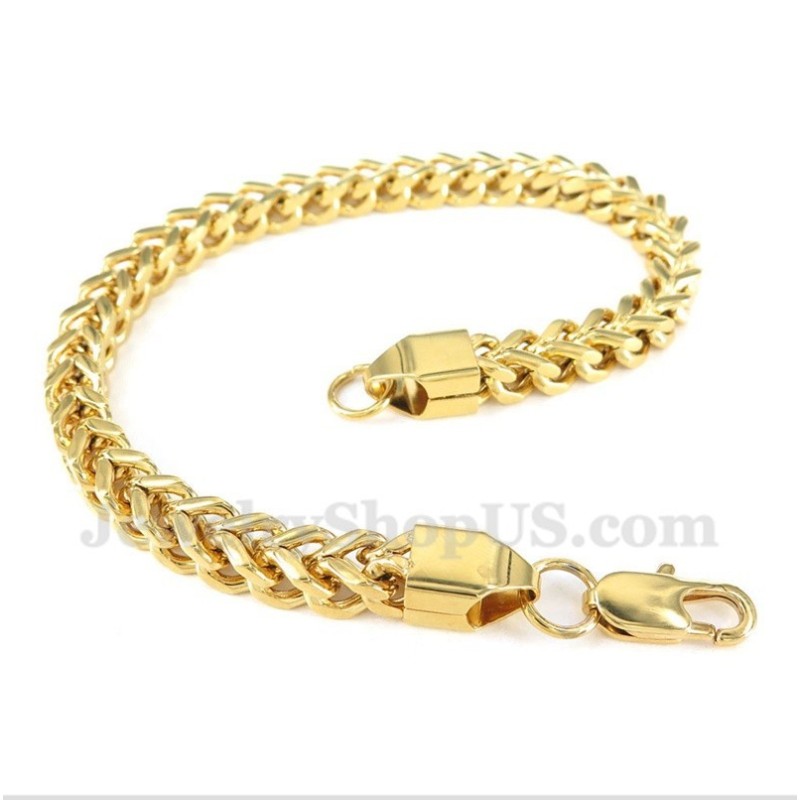 Herren-Armband Aus Goldenem Titan Herren-Armband Aus Goldenem Titan