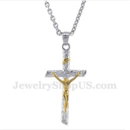 Herren-Jesus-Anhänger Aus Titan Und warmgelb Mit Kostenloser Kette