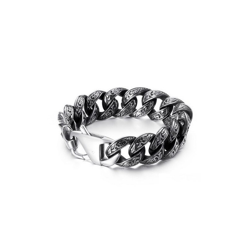 Modisches Herrenarmband Aus Titan Mit Mehreren Ösen Und Muster