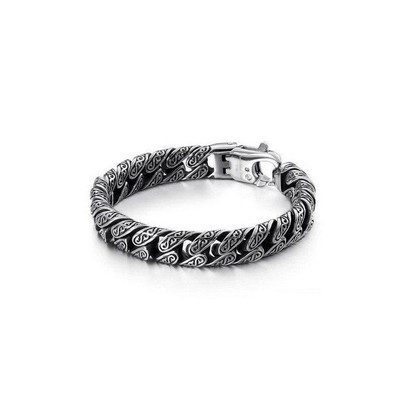 Modisches Herrenarmband Aus Titan Mit Mehreren Ösen Und Muster Modisches Herrenarmband Aus Titan Mit Mehreren Ösen Und Muster
