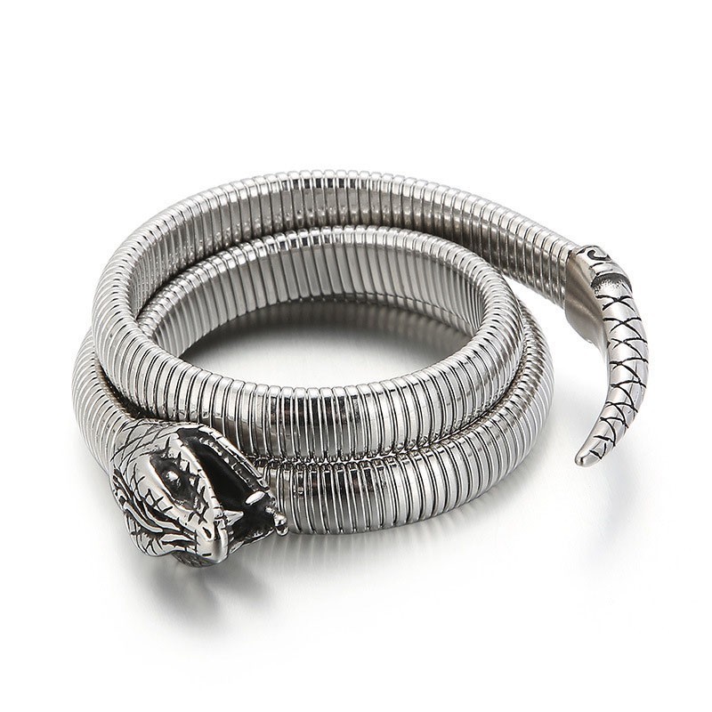 Modisches Titanarmband Mit Schlangen-Optik Und Mehreren Schlaufen Für Herren Modisches Titanarmband Mit Schlangen-Optik Und Mehreren Schlaufen Für Herren